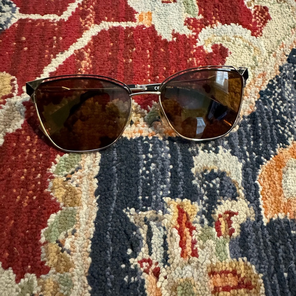 Furla Tortoise Shell Sunglasses with Silver Accents